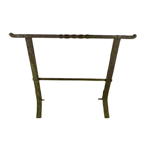 351 - Early 20th century iron trestle stand. 106/89cm