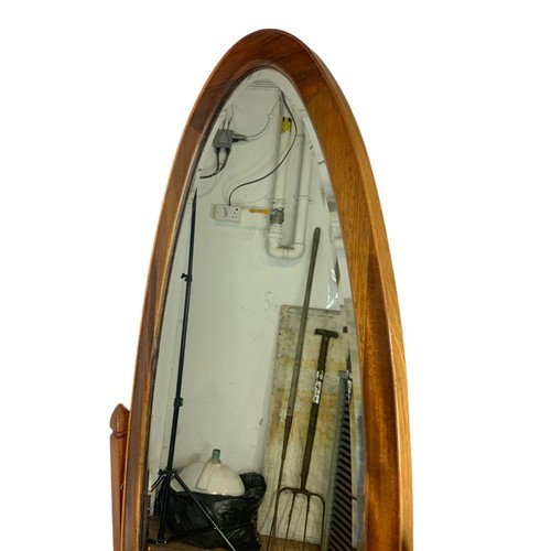 985 - Vintage mahogany cheval dressing mirror. 51/41/154cm