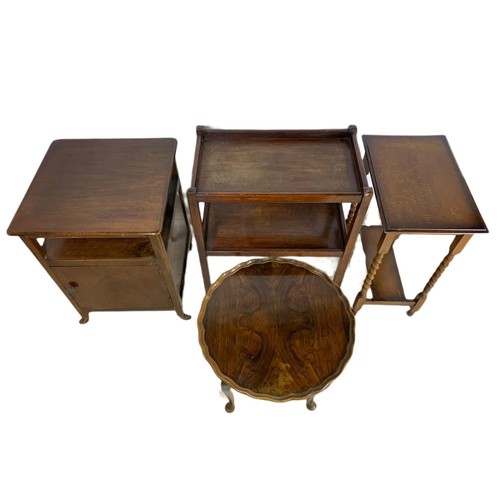 813 - 4 pieces of vintage furniture. Including a 2 tier serving trolley, small coffee table, twist leg sid... 