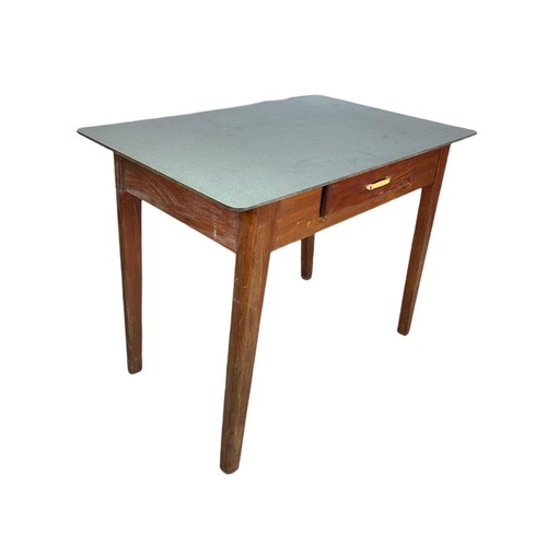 815 - 1950’s mid century kitchen table with drawer. 91/60/75cm