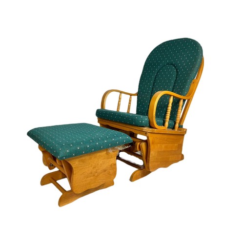 817 - Modern beech framed rocking chair and stool