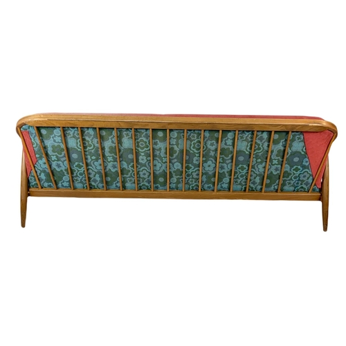 894c - Greaves & Thomas teak mid century sofa bed. 204.5cm