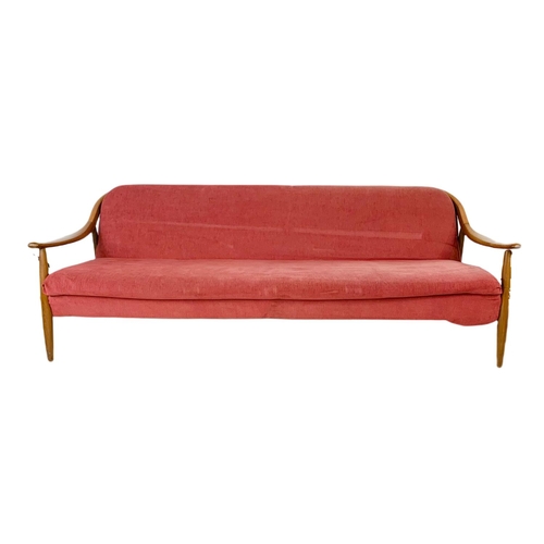 894c - Greaves & Thomas teak mid century sofa bed. 204.5cm