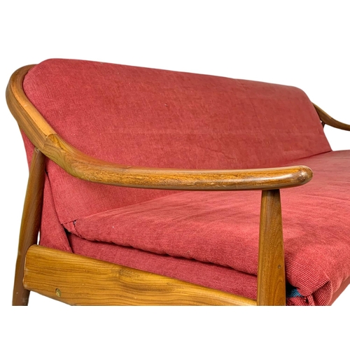 894c - Greaves & Thomas teak mid century sofa bed. 204.5cm