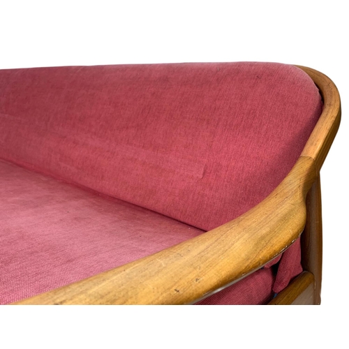 894c - Greaves & Thomas teak mid century sofa bed. 204.5cm