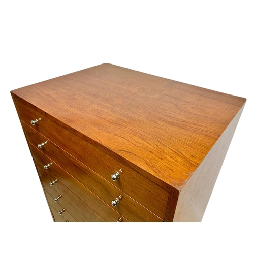 984 - Large vintage tiger wood multi drawer collectors cabinet. 76/56/151cm