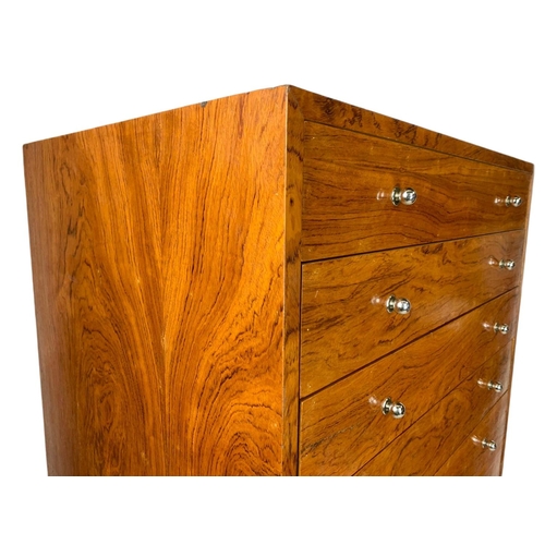 984 - Large vintage tiger wood multi drawer collectors cabinet. 76/56/151cm