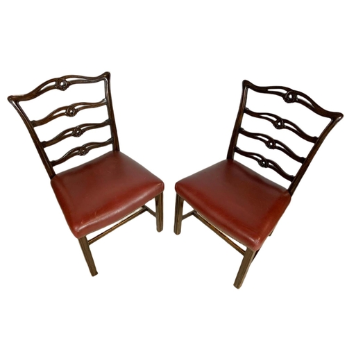 1000 - Set of 8 Irish Chippendale Georgian style mahogany chairs. Circa 1900