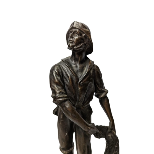 198a - Spelter figure, 36.5cm