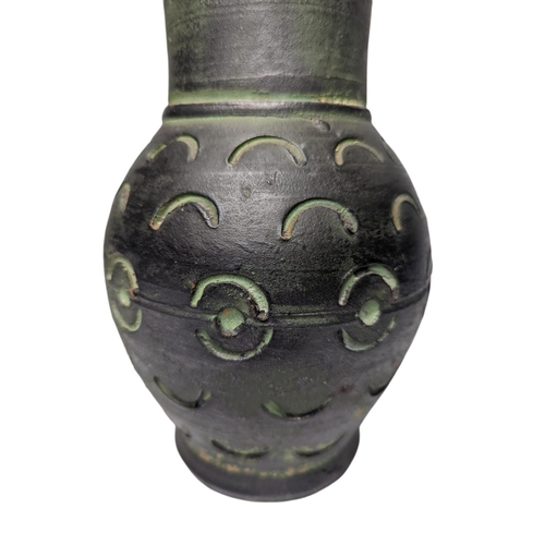 135a - Large glazed Terracotta jug. 29cm