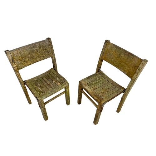 297a - Pair of vintage child’s garden chairs.