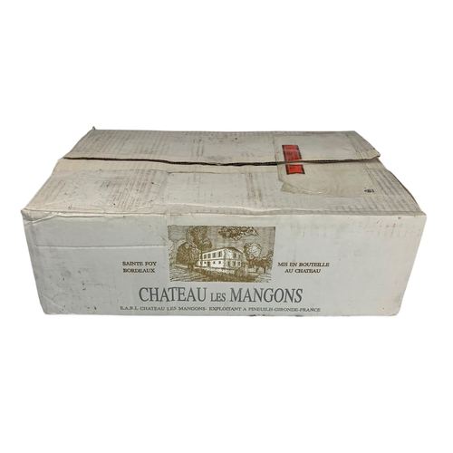 42a - 12 bottles of Chateau Les Mangons Vielles Vignes wine in box. Vintage 2000