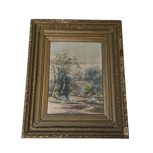 229a - Gilt framed watercolour by G. Gill. Framed  50x60cm.