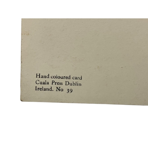 684 - 4 Early 20th century Cuala Press coloured cards Dublin Ireland. With designs by Jack B. Yeats and ot... 