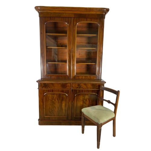 1001 - Large Victorian mahogany bookcase with 2 drawers. 141/50/234cm