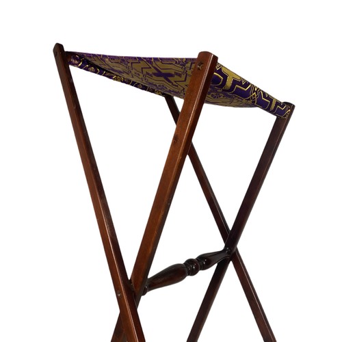 1042 - Vintage mahogany folding reading stand. 128cm