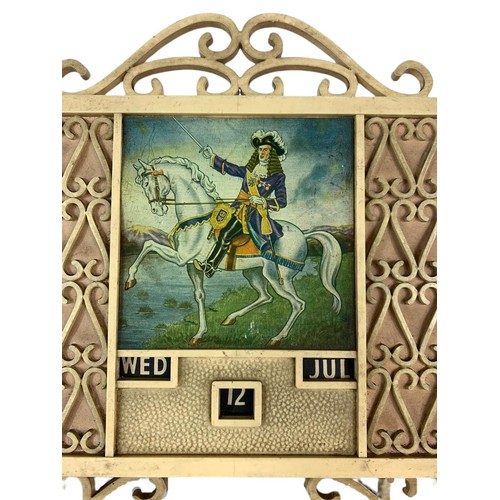 602 - 1960’s William III (King Billy) calendar. Plastic. 22/18.5cm