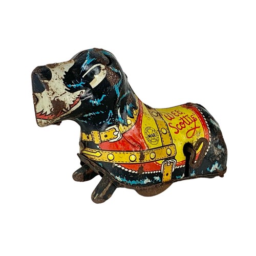 120a - 1920’s Marx tinplate “Wee Scottie” wind up toy. 13cm