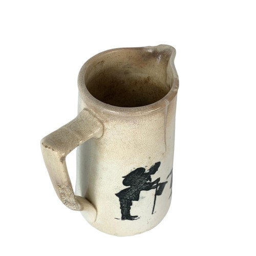 605 - Victorian spongeware pottery jug. 16cm