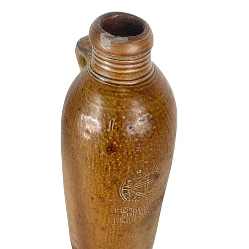 612 - An early 19th century earthenware bottle handcrafted by George Kreuzberg, Apollinaris-Brunner M W Ah... 