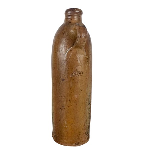 612 - An early 19th century earthenware bottle handcrafted by George Kreuzberg, Apollinaris-Brunner M W Ah... 