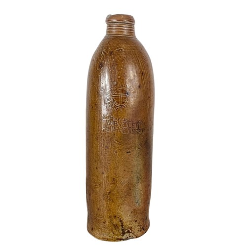 612 - An early 19th century earthenware bottle handcrafted by George Kreuzberg, Apollinaris-Brunner M W Ah... 