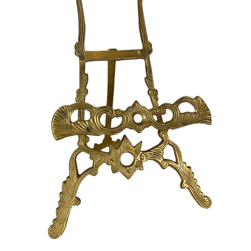 624 - Pair of ornate brass easels. 52cm