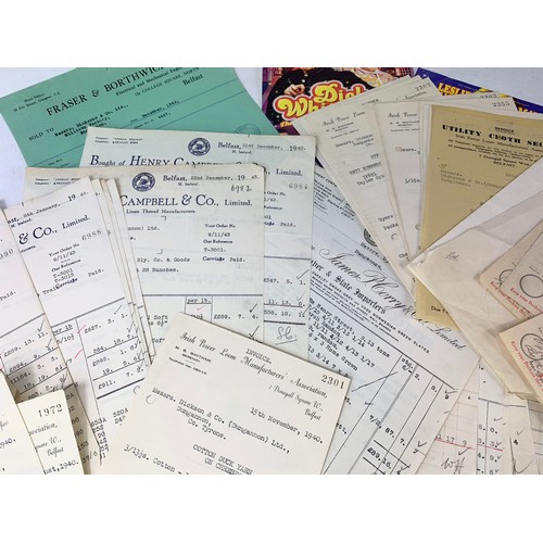 636 - Quantity of vintage Belfast companies receipts, paperwork, booklets etc.