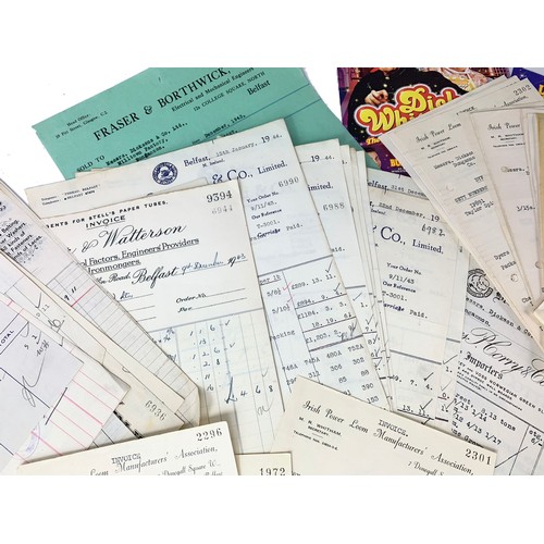 636 - Quantity of vintage Belfast companies receipts, paperwork, booklets etc.