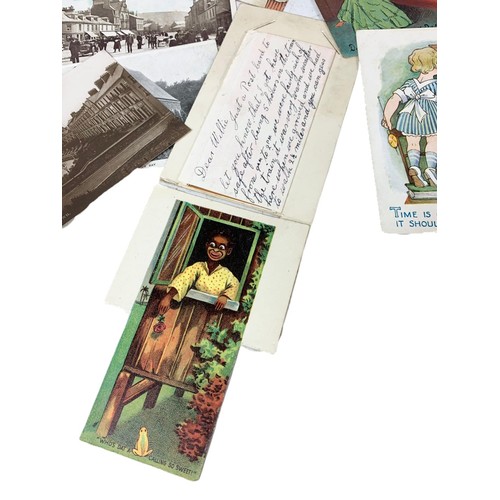 689 - Quantity of early 20th century and Victorian postcards and photographs, including novelty postcards,... 