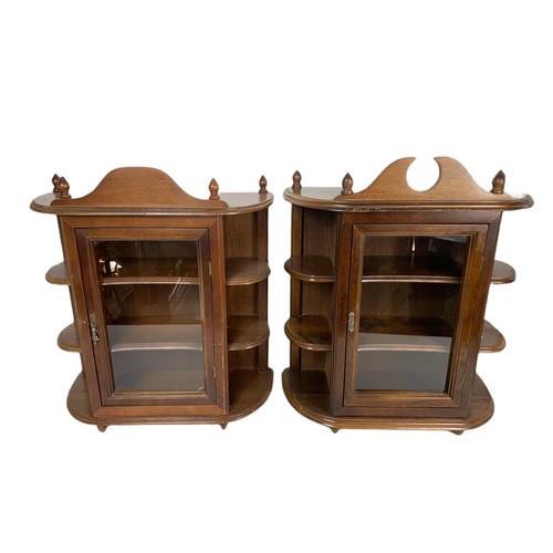 456a - 2 wall hanging display cabinets. 51/22/61cm