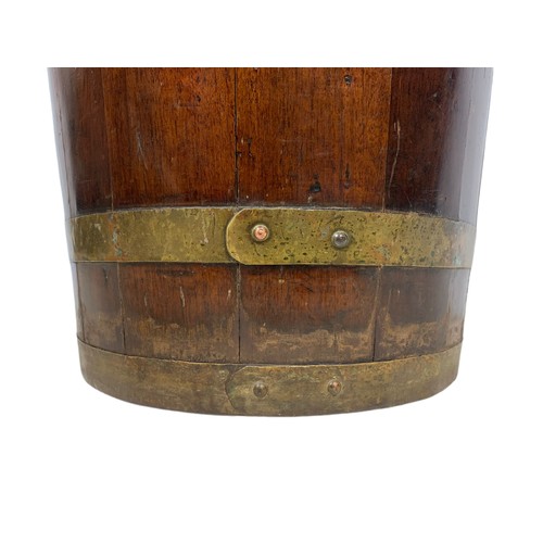 520a - Georgian brass bound coal bucket. 35./33cm