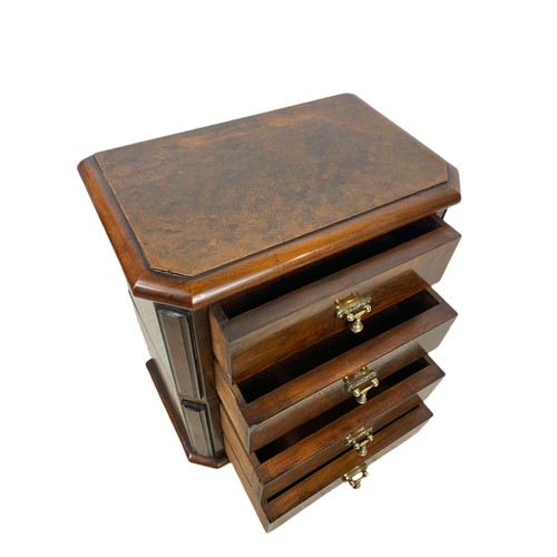 502a - Late 19th century walnut miniature chest of drawers. 29/23.5/42cm