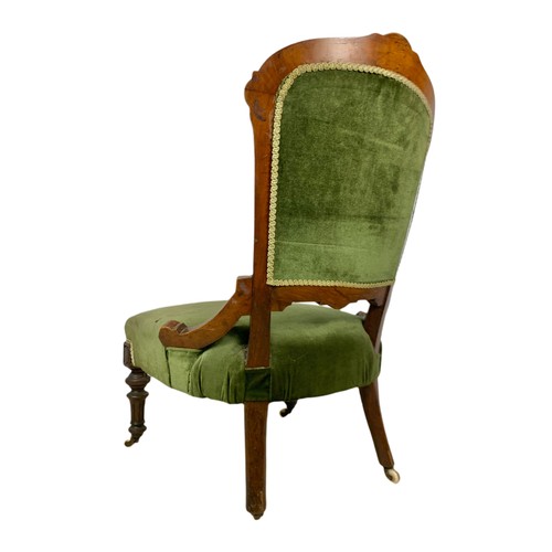 974 - Victorian walnut ladies chair. 59/60/90cm