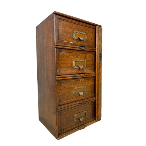 930 - Edwardian German oak chest of drawers. 41/32/76cm