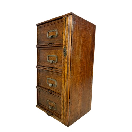 930 - Edwardian German oak chest of drawers. 41/32/76cm