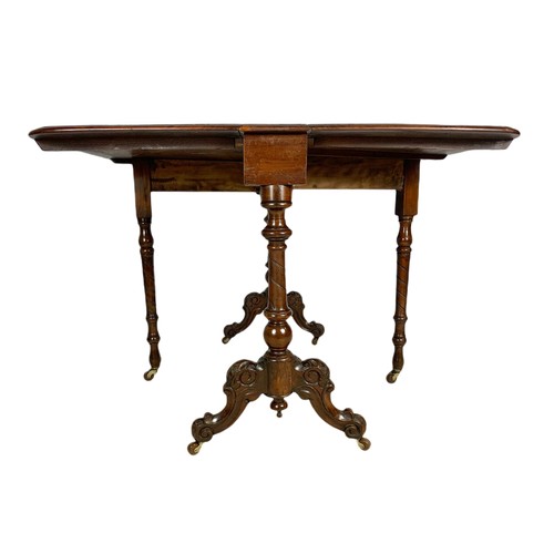 998 - Victorian inlaid burr walnut Sutherland table. 101/87/72cm