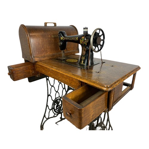 1002 - Early 20th century singer sewing machine table, 90/41/103cm