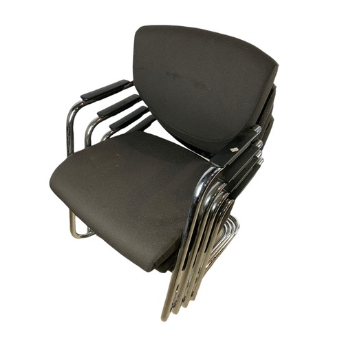 1065 - 4 good quality office stacking chairs