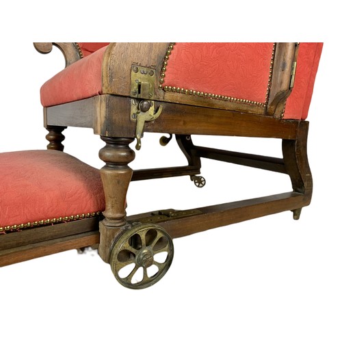 935 - A Victorian mahogany convalescence armchair by John Ward, London, 1880/1900. 76/79/107cm.