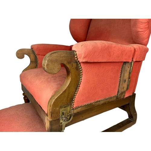 935 - A Victorian mahogany convalescence armchair by John Ward, London, 1880/1900. 76/79/107cm.