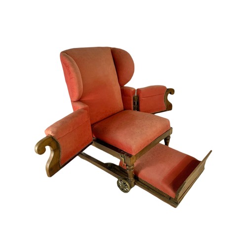 935 - A Victorian mahogany convalescence armchair by John Ward, London, 1880/1900. 76/79/107cm.