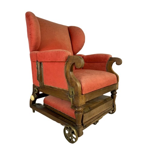 935 - A Victorian mahogany convalescence armchair by John Ward, London, 1880/1900. 76/79/107cm.