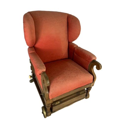 935 - A Victorian mahogany convalescence armchair by John Ward, London, 1880/1900. 76/79/107cm.