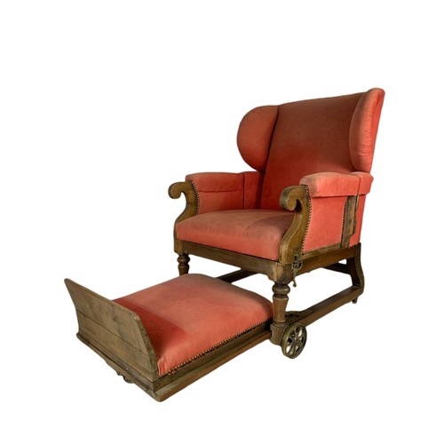 935 - A Victorian mahogany convalescence armchair by John Ward, London, 1880/1900. 76/79/107cm.