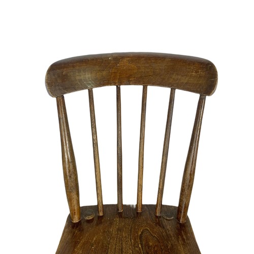 1005 - Set of 4 Victorian stick back kitchen chairs.