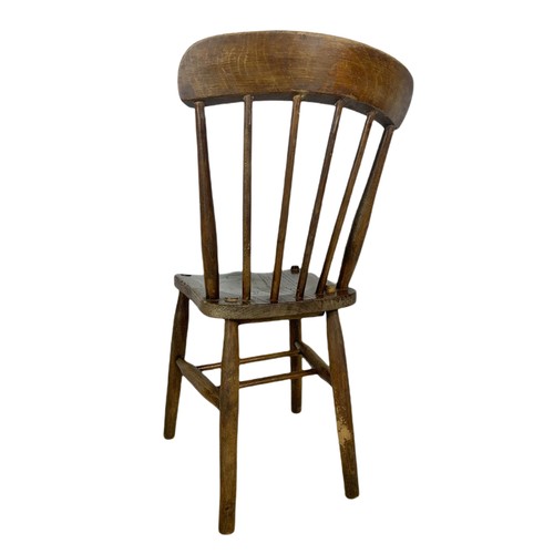 1005 - Set of 4 Victorian stick back kitchen chairs.