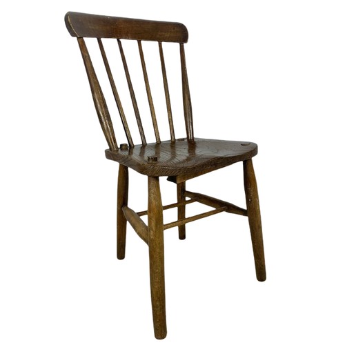 1005 - Set of 4 Victorian stick back kitchen chairs.