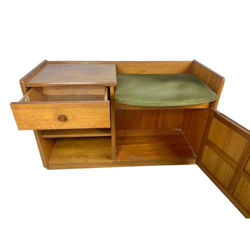 1058 - Nathan teak mid century telephone seat. 91/46/56cm