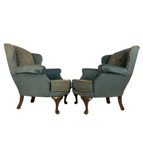 1063 - Pair of small 1950’s wingback armchairs. 64/70/88cm